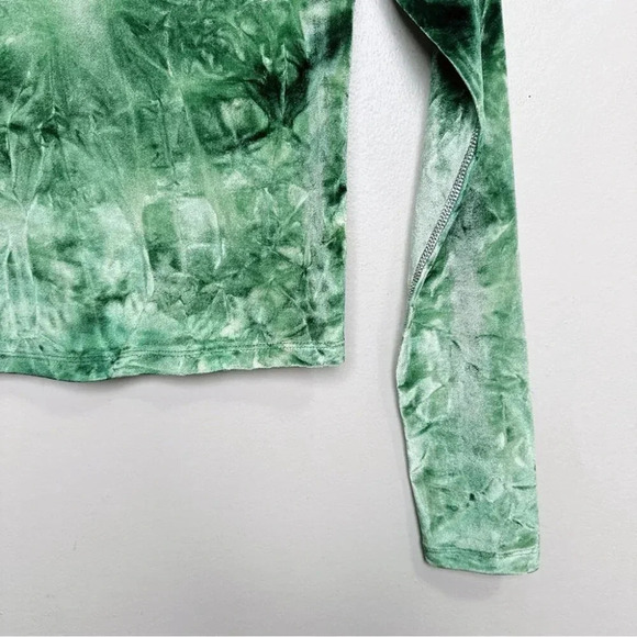 Aritzia Wilfred Free Womens Small Long Sleeve Burnt Velvet Green Tie Dye - Picture 5 of 13
